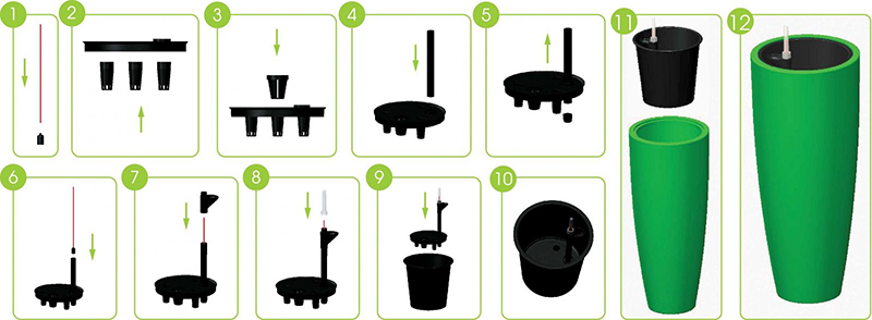 Chậu composite trụ tròn bo đáy