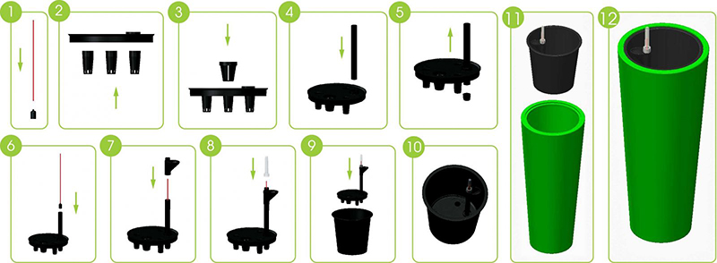 Chậu composite trụ tròn vát